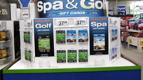 Great Spa Escapes TeeTime Gift Cards Sam's Club Display