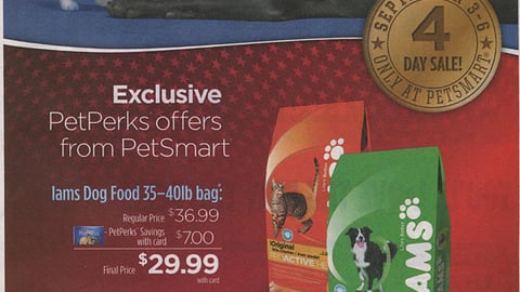 Iams PetSmart "Labor Day Sale" FSI