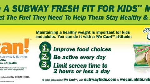 Subway Menu Footer