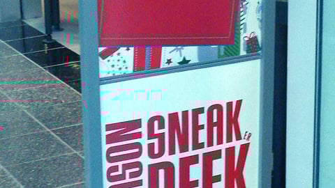 Kids Foot Locker Holiday Stanchion Sign