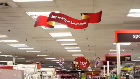 Kmart Holiday Ceiling Signs