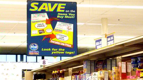 Kroger 'Yellow Tag' Ceiling Banner