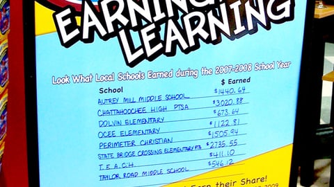 Kroger 'Earning Plus Learning' Stanchion