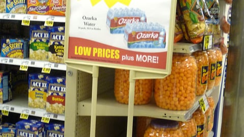 Kroger 'Tackle Hunger' Stanchion Sign