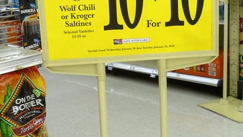 Kroger 'Souper Bowl of Caring' Stanchion Sign