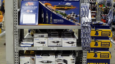 Lowe's Dremel 'Pinewood Derby Car' Endcap