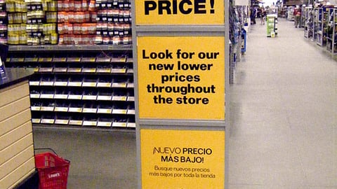 Lowe's 'New Lower Price!' Stanchion