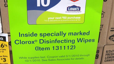 Clorox Lowe's Incentive Poster