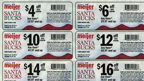 Meijer 'Santa Bucks' Insert