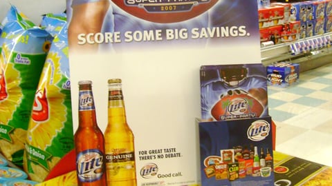 Miller Lite Football Case Card