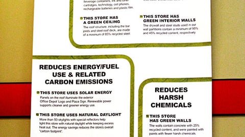 Office Depot Green Store Information Poster