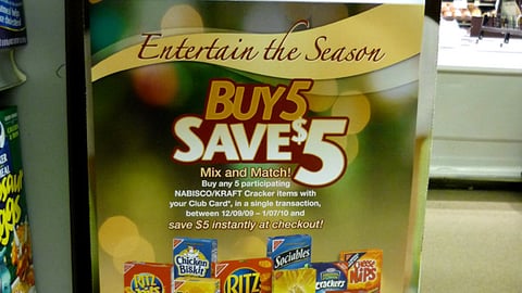 Nabisco Safeway 'Entertain the Season' Shelf Sign