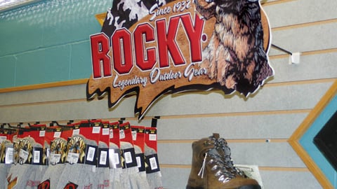 Rocky Boot Slatwall Displays