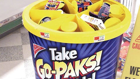 Nabisco Go-Packs! Dump Bin