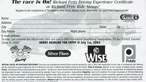 Publix Richard Petty Promotion