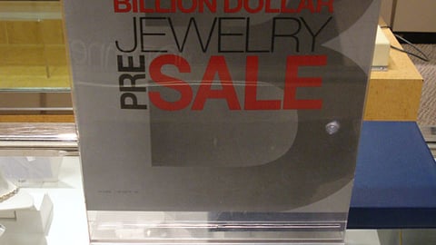 JCPenney 'Billion Dollar Jewelry Presale' Counter Card