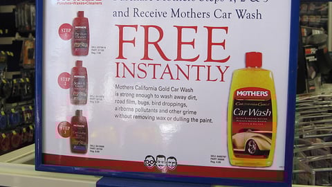 Mothers Pep Boys 'Free' Endcap Header