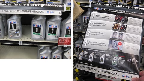 Mobil 1 'Choose' Pullout Shelf Sign