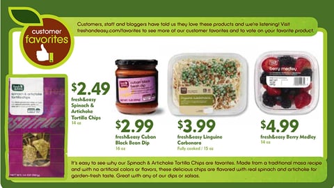 Fresh & Easy 'Customer Favorites' Feature