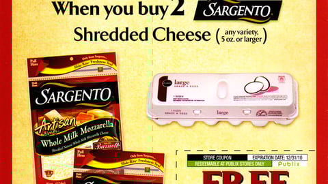 Publix Sargento 'Free Eggs' Feature