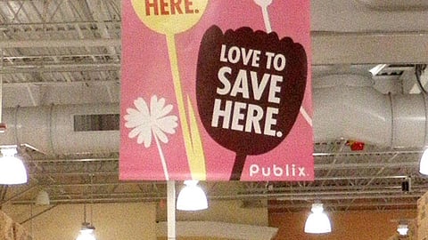 Publix 'Love To Shop Here' Ceiling Sign