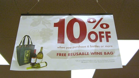 QFC Wine Incentive Ceiling Banner
