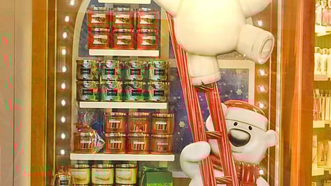 Bath & Body Works Holiday Candle Display