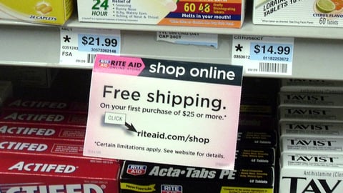 Rite Aid 'Shop Online' Shelf Tag