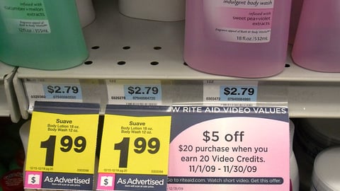 Rite Aid Video Values Shelf Sign