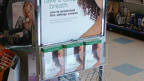 Rite Aid 'Allergy Relief Guide' Stanchion/Rack