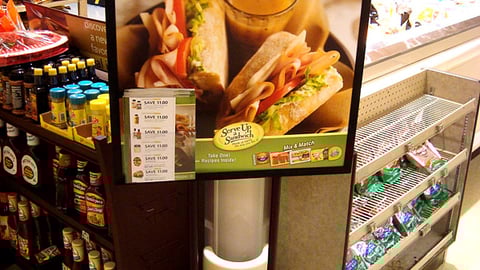 Oscar Mayer 'Buy 5, Save $5' Stanchion Sign