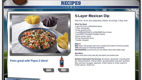 Kroger 'Game Day Greats' Recipe Page