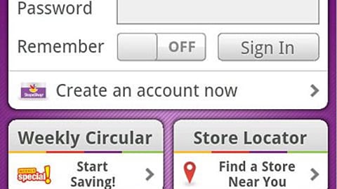Stop & Shop App Home Screen