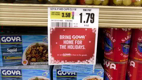 Goya Holiday Shelf Label