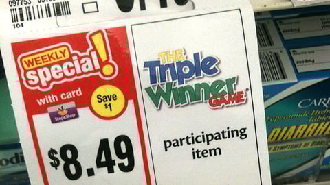 Stop & Shop 'Triple Winner' Price Label