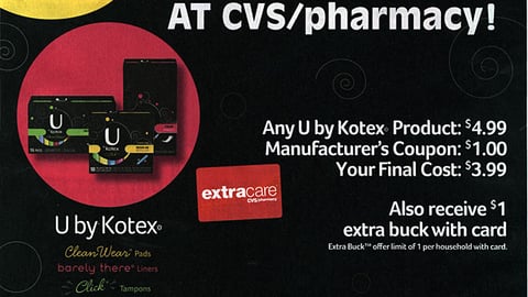 U by Kotex CVS Co-Equity FSI