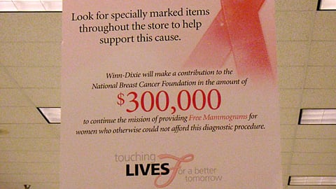 Winn-Dixie 'Think Pink' Ceiling Banner