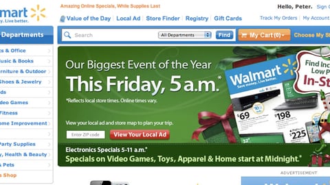 Walmart Black Friday Home Page Leaderboard