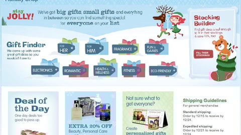 Walgreens 'Gift Finder" Splash Page