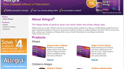 Walgreens Allegra Microsite