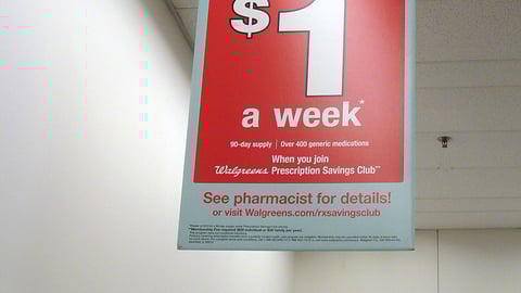 Walgreens 'Generics' Ceiling Sign