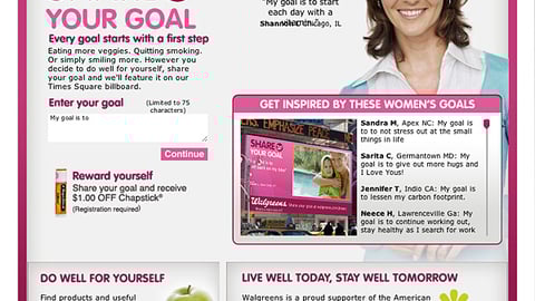 Walgreens 'Share Your Goal' Online Ad