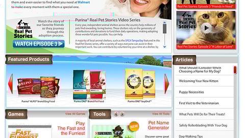Walmart Purina 'Pet Park' Microsite