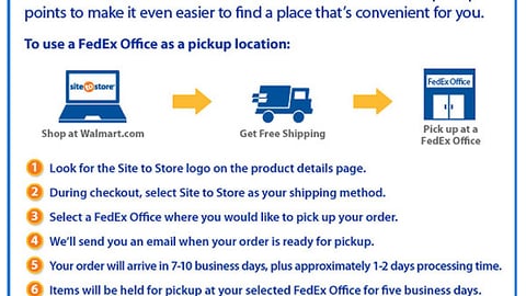 Walmart FedEx 'Site to Store' Online Ad