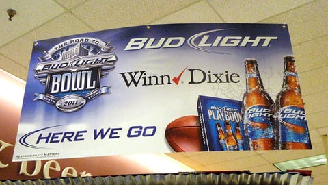 Bud Light Winn-Dixie 'Bud Bowl' Ceiling Sign