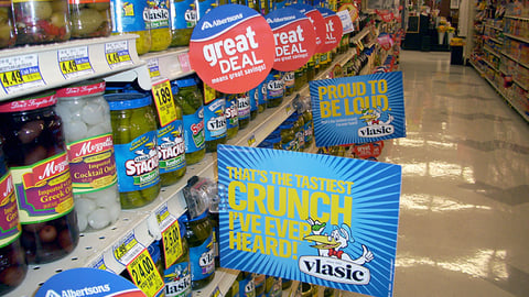Vlasic Pickles 'Tastiest Crunch' Shelf Sign