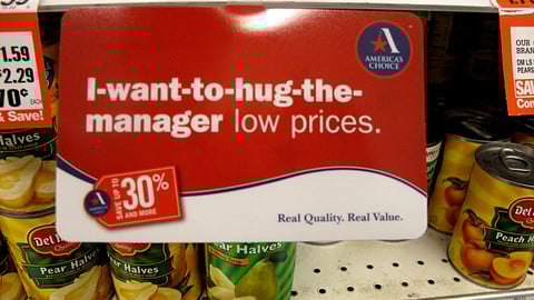 A&P 'Low Prices' Shelf Dangler