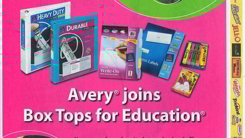 Avery 'Box Tops' FSI