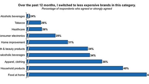 Switching to Less Expensive Brands Over Past 12 Months, By Category