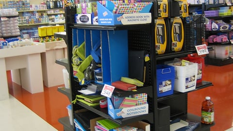 School Supply Four-Way Display